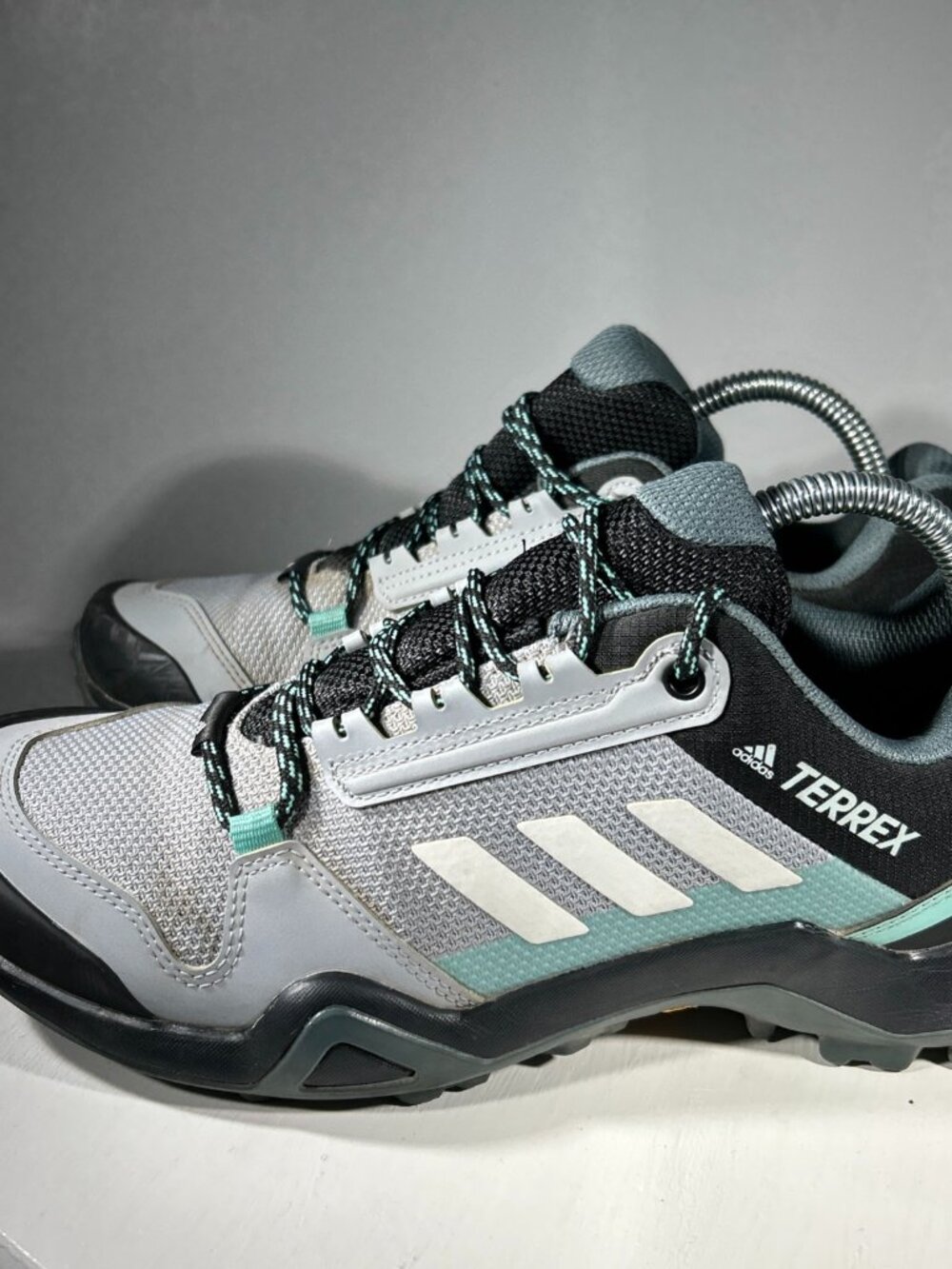 Adidas Terrex AX3 Womens Hiking Shoes Size 9 Gray Teal Trail Sneakers Outdoor